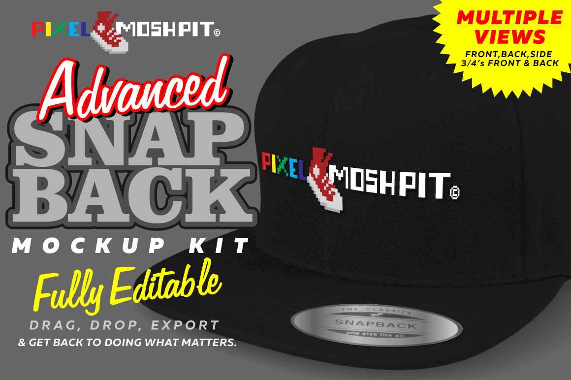 Blank Snapback Hat Template
