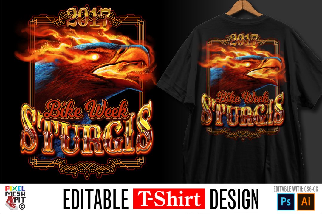 eagle, fire, burning, bike week, biker, tshirt design, design, fire, sturgis, design, template